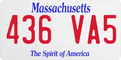 MA license plate 436VA5