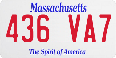 MA license plate 436VA7