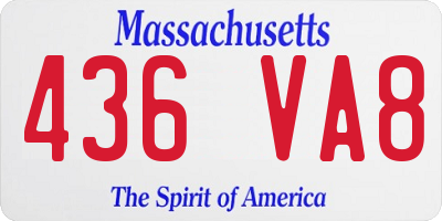 MA license plate 436VA8