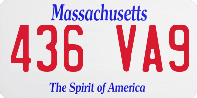 MA license plate 436VA9