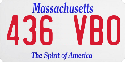MA license plate 436VB0