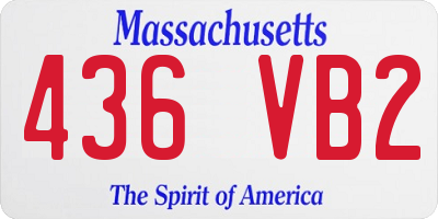 MA license plate 436VB2