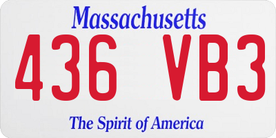 MA license plate 436VB3