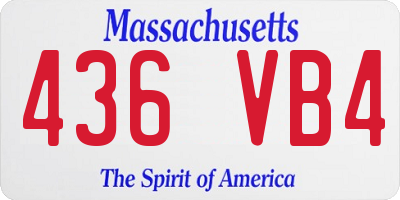 MA license plate 436VB4