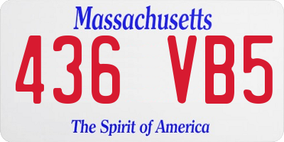 MA license plate 436VB5