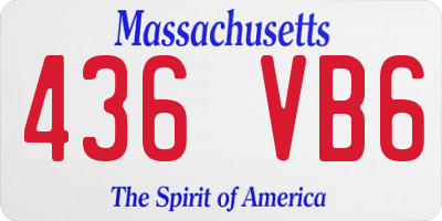MA license plate 436VB6
