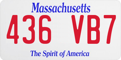 MA license plate 436VB7