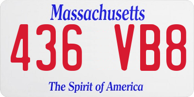 MA license plate 436VB8