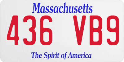 MA license plate 436VB9