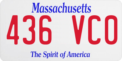 MA license plate 436VC0