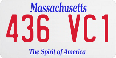 MA license plate 436VC1