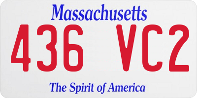 MA license plate 436VC2