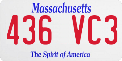 MA license plate 436VC3