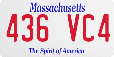 MA license plate 436VC4