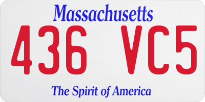 MA license plate 436VC5