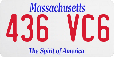 MA license plate 436VC6