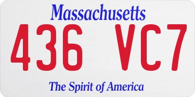 MA license plate 436VC7