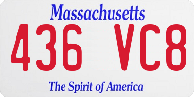 MA license plate 436VC8