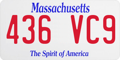 MA license plate 436VC9
