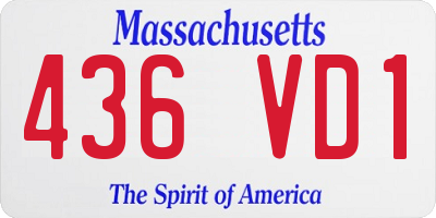 MA license plate 436VD1