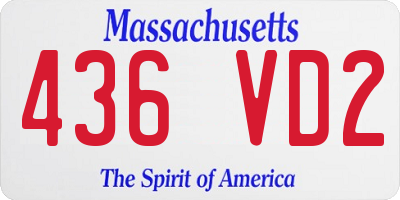 MA license plate 436VD2