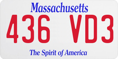MA license plate 436VD3