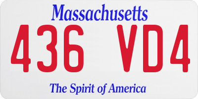 MA license plate 436VD4