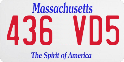 MA license plate 436VD5