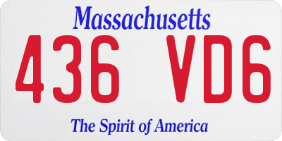 MA license plate 436VD6