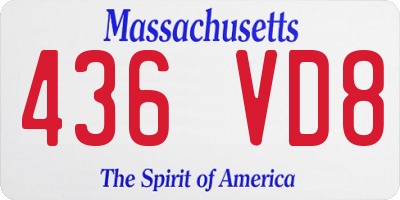 MA license plate 436VD8