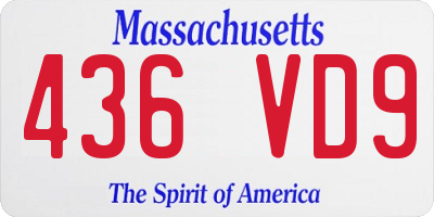 MA license plate 436VD9