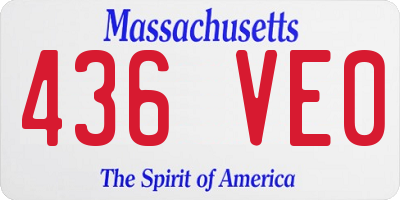 MA license plate 436VE0