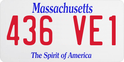 MA license plate 436VE1
