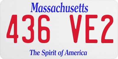 MA license plate 436VE2