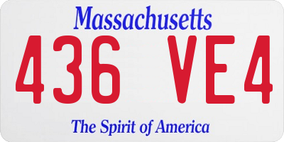 MA license plate 436VE4