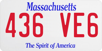 MA license plate 436VE6