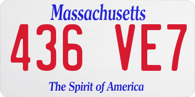 MA license plate 436VE7