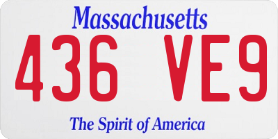 MA license plate 436VE9