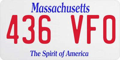 MA license plate 436VF0