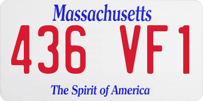 MA license plate 436VF1
