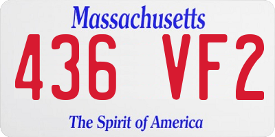 MA license plate 436VF2