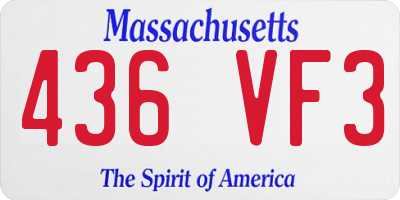 MA license plate 436VF3