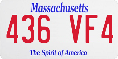 MA license plate 436VF4
