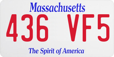 MA license plate 436VF5