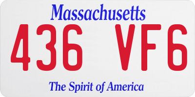 MA license plate 436VF6