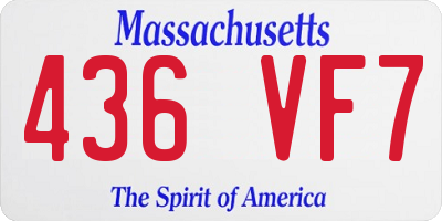 MA license plate 436VF7