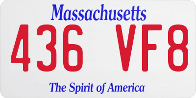 MA license plate 436VF8