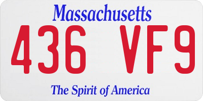 MA license plate 436VF9