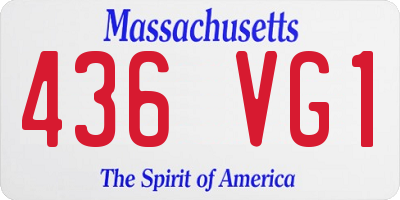 MA license plate 436VG1