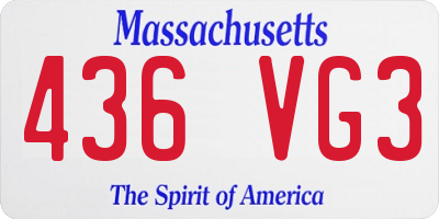 MA license plate 436VG3